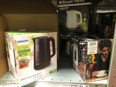 QUANTITY OF KITCHEN & APPLIANCES ITEMS TO INCLUDE - X PHILIPS SERIES 3000 KETTLE, 2200W, 1.7 LITRE FAMILY SIZE, SPRING LID, FAST BOILING, LIGHT INDICATOR, REMOVABLE FILTER, PIROUETTE BASE, WATER AND