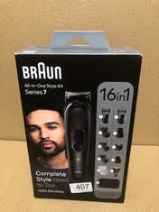 BRAUN ALL-IN-ONE STYLE KIT SERIES 7 MGK7470, 16-IN-1 KIT FOR BEARD, HAIR, MANSCAPING & MORE, BLACK, 1 COUNT.