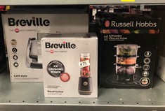 QUANTITY OF KITCHEN & APPLIANCES ITEMS TO INCLUDE BREVILLE BLEND ACTIVE PERSONAL BLENDER & SMOOTHIE MAKER | 350W | 1 PORTABLE BLEND ACTIVE BOTTLE (600ML) | LEAK PROOF LID | BLACK & GOLD [VBL251]: LOC