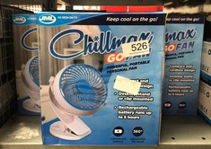 7 X CHILLMAX GO FAN - 360° POWERFUL, PORTABLE CORDLESS FAN - WHITE.: LOCATION - F