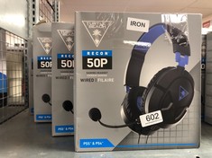 QUANTITY OF TECH & GAMING ITEMS TO INCLUDE TURTLE BEACH RECON 50P GAMING HEADSET FOR PS5, PS4, XBOX SERIES X|S, XBOX ONE, NINTENDO SWITCH, & PC: LOCATION - F