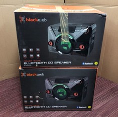 2 X BLACKWEB POWER HOUSE BLUETOOTH CD SPEAKER: LOCATION - G