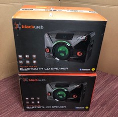 2 X BLACKWEB POWER HOUSE BLUETOOTH CD SPEAKER: LOCATION - G