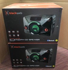 2 X BLACKWEB POWER HOUSE BLUETOOTH CD SPEAKER: LOCATION - H