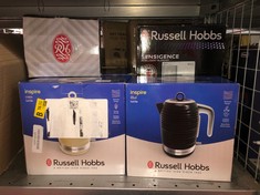 QUANTITY OF KITCHEN & APPLIANCES ITEMS TO INCLUDE RUSSELL HOBBS GROOVE ELECTRIC 1.7L CORDLESS KETTLE (FAST BOIL 3KW, WHITE TEXTURED PLASTIC WITH BRUSHED GOLD ACCENTS, REMOVABLE WASHABLE ANTI-SCALE FI