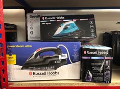 QUANTITY OF KITCHEN & APPLIANCES ITEMS TO INCLUDE RUSSELL HOBBS MY IRON STEAM IRON, CERAMIC SOLEPLATE, 260ML WATER TANK, 120G STEAM SHOT, 28G CONTINUOUS STEAM, SELF-CLEAN FUNCTION, 2M CORD, VERTICAL