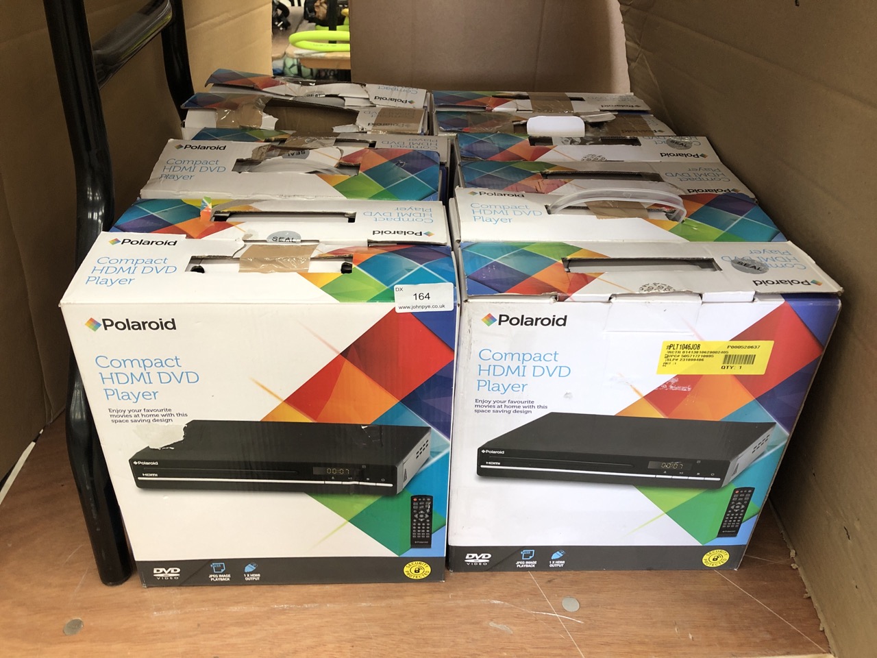 12 X POLAROID COMPACT HDMI DVD PLAYER: LOCATION - REAR LEFT TABLES(COLLECTION OR OPTIONAL DELIVERY AVAILABLE)