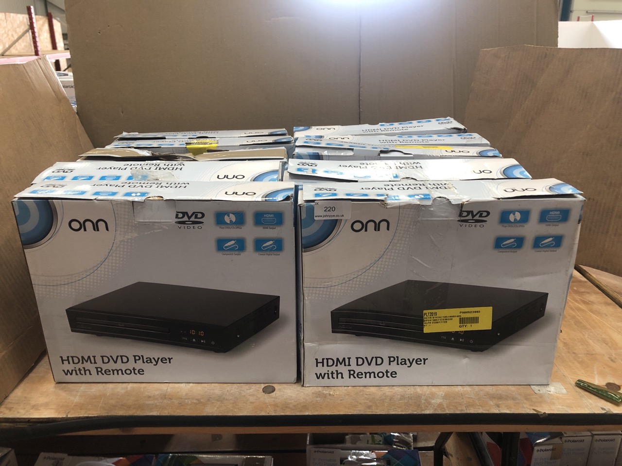 10 X ONN HDMI DVD PLAYER WITH REMOTE : LOCATION - RIGHT REAR TABLES(COLLECTION OR OPTIONAL DELIVERY AVAILABLE)