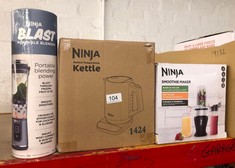 QUANTITY OF KITCHEN & APPLIANCES ITEMS TO INCLUDE NINJA 700W SLIM BLENDER & SMOOTHIE MAKER, 2X 470ML CUPS WITH SPOUT LIDS, PERSONAL BLENDER, CRUSH ICE & FROZEN FRUIT, SILVER/BLACK QB3001UKS: LOCATION