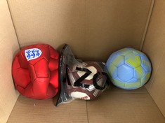 QUANTITY OF SPORTS & EXERCISE ITEMS TO INCLUDE RED ENGLAND SIZE 5 FOOTBALL : LOCATION - A