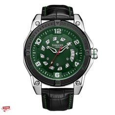 GAMAGES OF LONDON LIMITED EDITION HAND ASSEMBLED ADVENTURER AUTOMATIC GREEN STEEL WATCH SKU:GA1653 RRP £705: LOCATION - TOP 50 RACK