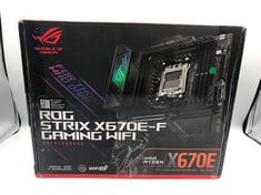 ASUS ROG STRIX X670E-F GAMING WIFI AMD RYZEN AM5 ATX MOTHERBOARD, 16 + 2 POWER STAGES, DDR5 SUPPORT, FOUR M.2 SLOTS WITH HEATSINKS, USB 3.2 GEN 2X2, PCIE 5.0, WIFI 6E, AI COOLING II, AND AURA SYNC.: