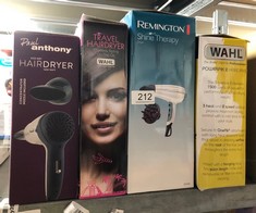 QUANTITY OF HEALTH & BEAUTY ITEMS TO INCLUDE WAHL TRAVEL HAIR DRYER, HAIR DRYER WITH ATTACHMENTS, DRYER FOR TRAVELLING, COMPACT HAIR DRYER, FOLDABLE TRAVEL DRYER, TWO HEAT SETTINGS, WORLDWIDE VOLTAGE