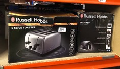 QUANTITY OF KITCHEN & APPLIANCES ITEMS TO INCLUDE RUSSELL HOBBS 4 SLICE TOASTER (HIGH LIFT FEATURE, 7 BROWNING LEVELS, FROZEN/CANCEL/REHEAT FUNCTION, RED INDICATOR LIGHTS, REMOVABLE CRUMB TRAY, 850W,