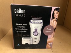 QUANTITY OF HEALTH & BEAUTY ITEMS TO INCLUDE BRAUN SILK-ÉPIL 9 EPILATOR, FOR LONG-LASTING HAIR REMOVAL WITH 40 TWEEZERS, ELECTRIC SHAVER & TRIMMER, COOLING GLOVE, WET & DRY, 100% WATERPROOF, GIFTS FO