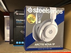 QUANTITY OF TECH & GAMING ITEMS TO INCLUDE STEELSERIES ARCTIS NOVA 1P FOR PLAYSTATION - PS5 GAMING HEADSET - HI-FI DRIVERS - 360° SPATIAL AUDIO - AIRWEAVE MEMORY FOAM EAR CUSHIONS - LIGHTWEIGHT - ALS