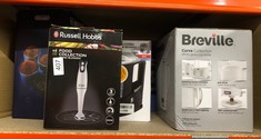 QUANTITY OF KITCHEN & APPLIANCES ITEMS TO INCLUDE RUSSELL HOBBS FOOD COLLECTION ELECTRIC HAND BLENDER, 2 SPEEDS AND PULSE TECHNOLOGY, DETACHABLE BLENDING LEG FOR EASY CLEANING, STAINLESS STEEL BLADES