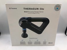 THERAGUN ELITE - HANDHELD ELECTRIC MASSAGE GUN - BLUETOOTH ENABLED PERCUSSION THERAPY DEVICE FOR ATHLETES - POWERFUL DEEP TISSUE MUSCLE MASSAGER WITH QUIET FORCE TECHNOLOGY - 4TH GENERATION - BLACK.: