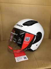 LS2 BLACK AND WHITE BIKE HELMET SIZE LARGE MODEL OF616 AIRFLOW II SOLID: LOCATION - C