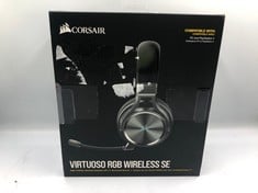 CORSAIR VIRTUOSO RGB WIRELESS SE HIGH-FIDELITY GAMING HEADSET (7.1 SURROUND SOUND, BROADCAST-GRADE OMNI-DIRECTIONAL MICROPHONE WITH PC, PS4, SWITCH AND MOBILE COMPATIBILITY) GUNMETAL.: LOCATION - TOP