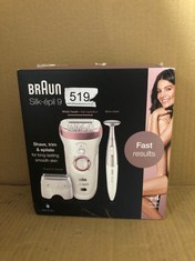 1 X BRAUN SILK-EPIL 9 EPILATOR FOR LONG-LASTING HAIR REMOVAL WITH ELECTRIC SHAVER & TRIMMER & BIKINI TRIMMER, 100% WATERPROOF, UK 2 PIN PLUG, 9-890, WHITE.: LOCATION - D