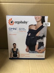 1 X ERGOBABY OMNI BREEZE ALL CARRY POSITIONS BREATHABLE MESH BABY CARRIER NEWBORN TO TODDLER WITH ENHANCED LUMBAR SUPPORT & AIRFLOW (7-45 LB), MIDNIGHT BLUE.: LOCATION - D