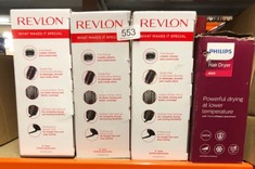 QUANTITY OF HEALTH & BEAUTY ITEMS TO INCLUDE REVLON ONE-STEP HAIR DRYER AND VOLUMISER FOR MID TO LONG HAIR (ONE-STEP, 2-IN-1 STYLING TOOL, IONIC AND CERAMIC TECHNOLOGY, UNIQUE OVAL DESIGN) RVDR5222: