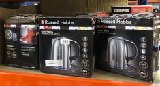 QUANTITY OF KITCHEN & APPLIANCES ITEMS TO INCLUDE RUSSELL HOBBS BRUSHED STAINLESS STEEL ELECTRIC 1.7L CORDLESS KETTLE (QUIET & FAST BOIL 3KW, REMOVABLE WASHABLE ANTI-SCALE FILTER, PUSH BUTTON LID, PE