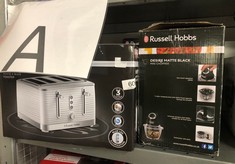 QUANTITY OF KITCHEN & APPLIANCES ITEMS TO INCLUDE RUSSELL HOBBS DESIRE ELECTRIC FRUIT & VEGETABLE MINI CHOPPER, 1L GLASS BOWL WITH 500ML FOOD CAPACITY & STORAGE LID, DISHWASHER SAFE PARTS, STAINLESS: