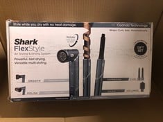 SHARK FLEXSTYLE LIMITED EDITION TEAL GIFT SET 5-IN-1 AIR STYLER & HAIR DRYER, AUTO-WRAP CURLERS, FRIZZ FIGHTER FINISHING TOOL, OVAL BRUSH, CONCENTRATOR, CLIPS & STORAGE BAG, NO HEAT DAMAGE HD450 TLUK