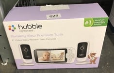 HUBBLE VIEW PREMIUM TWIN 5" BABY MONITOR 2 CAMERAS, DIGITAL PAN TILT ZOOM, 2-WAY TALK, ROOM TEMP MONITOR, TWIN BABY MONITOR WITH CAMERAS AND NIGHT VISION, SPLIT SCREEN, 1000FT RANGE, NO WIFI BABY CAM