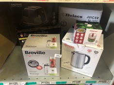 QUANTITY OF KITCHEN & APPLIANCES ITEMS TO INCLUDE BREVILLE BLEND ACTIVE PERSONAL BLENDER & SMOOTHIE MAKER | 350W | 2 PORTABLE BLEND ACTIVE BOTTLES (600ML) | LEAK PROOF LIDS | WHITE & GREEN [VBL246]: