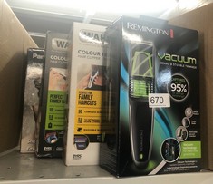 QUANTITY OF HEALTH & BEAUTY ITEMS TO INCLUDE REMINGTON VACUUM BEARD AND STUBBLE TRIMMER (VACUUM TO CATCH TRIMMED HAIR, TITANIUM BLADES, ADJUSTABLE COMB, DETAIL BLADE FOR STYLING AND EDGING, LITHIUM P