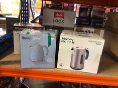 QUANTITY OF KITCHEN & APPLIANCES ITEMS TO INCLUDE MORPHY RICHARDS 1.7L MOTIVE JUG KETTLE 3KW RAPID BOIL, AUTOMATIC SHUT-OFF, BOIL DRY PROTECTION, 360 DEGREE BASE, BLUE ILLUMINATION ON/OFF SWITCH, BRU