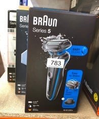 QUANTITY OF HEALTH & BEAUTY ITEMS TO INCLUDE BRAUN SERIES 5 ELECTRIC SHAVER, WITH PRECISION TRIMMER ATTACHMENT FOR MOUSTACHE & SIDEBURNS TRIMMING, 100% WATERPROOF, 2 PIN BATHROOM PLUG, 50-B1200S, BLU