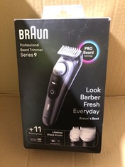 BRAUN BEARD TRIMMER SERIES 9 BT9441, TRIMMER WITH BARBER TOOLS AND 180-MIN RUNTIME, RATED WHICH BEST BUY.: LOCATION - F