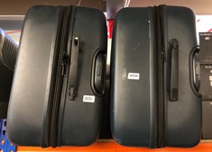 2X LARGE NAVY BLUE IT LUGGAGE SUITCASES WITH PLASTIC SHELLS: LOCATION - F