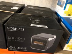 3 X ROBERTS SOUND 48 DAB/DAB+/FM STEREO CLOCK RADIO WITH CD, BLUETOOTH, USB PLAYBACK/CHARGING: LOCATION - F