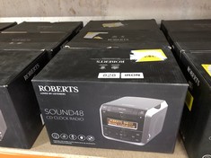 3 X ROBERTS SOUND 48 DAB/DAB+/FM STEREO CLOCK RADIO WITH CD, BLUETOOTH, USB PLAYBACK/CHARGING: LOCATION - F