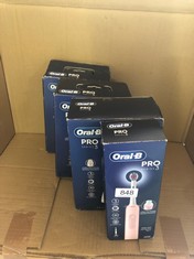 QUANTITY OF HEALTH & BEAUTY ITEMS TO INCLUDE ORAL-B PRO 3 ELECTRIC TOOTHBRUSHES FOR ADULTS, 1 3D WHITE TOOTHBRUSH HEAD, 3 MODES WITH TEETH WHITENING, 2 PIN UK PLUG, 3000, PINK: LOCATION - G