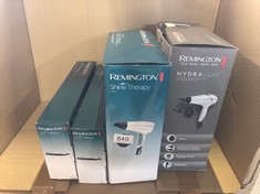 QUANTITY OF HEALTH & BEAUTY ITEMS TO INCLUDE REMINGTON HYDRALUXE HAIR DRYER (MICRO-CONDITIONERS TO HELP BALANCE MOISTURE, HYDRACARE TEMPERATURE SETTING FOR HEALTHY HAIR, DIFFUSER, SLIM STYLING & WIDE