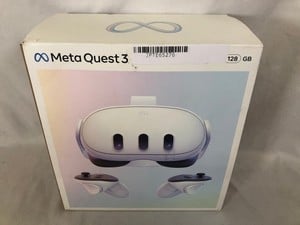 META QUEST 3 128GB V.R HEADSET (RRP - £479) MODEL NO S3A: LOCATION - A RACK