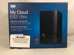 WD MY CLOUD EX2 ULTRA, 2 BAY NAS ENCLOSURE RAID STORAGE NETWORK ATTACHED STORAGE MODEL NO WDBVBZ0040JCH-20: LOCATION - A RACK