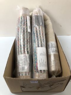 BOX OF ASSORTED ITEMS TO INC JOHN LEWIS HANDMADE RECYCLED RUG (239481)