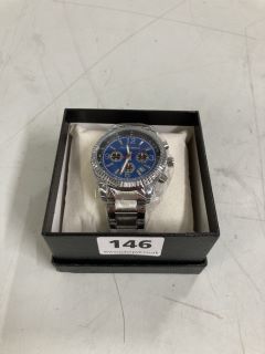 GLOBENFELD EXPEDIENT STEEL BLUE WRIST WATCH MODEL: GF0003