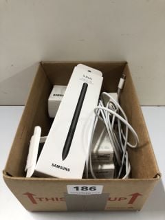 BOX OF ASSORTED ITEMS INC. APPLE USB-C 20W POWER ADAPTER