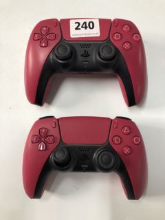 2 X SONY PLAYSTATION 5 DUAL SENSE WIRELESS CONTROLLER - COSMIC RED