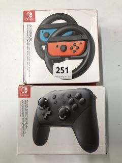 2 X NINTENDO SWITCH ITEMS INC. PRO CONTROLLER