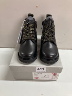 JOHN LEWIS COCO BOOT CHILDREN'S BLACK BOOTS - SIZE: C6 (636209)