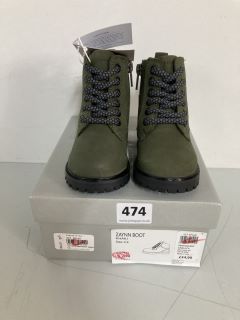 JOHN LEWIS ZAYNN CHILDREN'S KHAKI BOOTS - SIZE: C4 (603442)